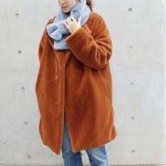 極美品❗️IENA FUN ファーコートキャメルノーカラー19AW