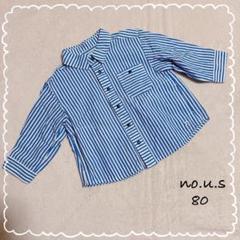 【no.u.s】 美品✨ キッズ シャツ ストライプ柄 綿100% (80)