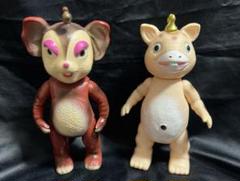 HFD1693 ★良品★ 怪獣ブースカ イヌクマ ソフビ 円谷プロ 2体セット HFD1693 ☆良品☆ 怪獣ブースカ イヌクマ ソフビ 円谷プロ 2体