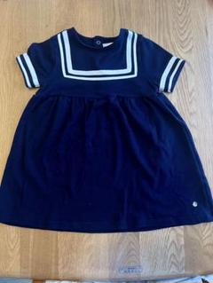 PETIT BATEAU 紺色　セーラー襟 ワンピース 81cm