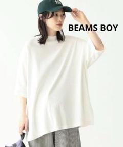 BEAMS BOY リブ ビッグ モックネック ショートスリーブ Tシャツ