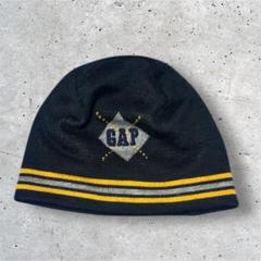 90's】OLD GAP オールドキャップ ニット帽 ビーニー 帽子 刺繍