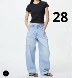 未使用 UNIQLO ユニクロ バギーカーブジーンズ62BLUE 28