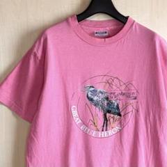 80s 90s USA製古着　ヴィンテージ　ヘインズ　Tシャツ　オオアオサギ　鳥のサムネイル