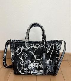 BALENCIAGA スモールグラフィティ レザートートバッグ2WAYレザー 黒