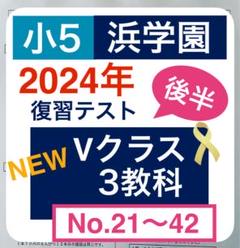 2024年度　浜学園　小5　マスター　Ｖクラス　復習テスト　3教科　【後半】