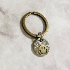 スマイル真鍮キーホルダーキーリングヴィンテージアンティーク アクセサリーチャーム