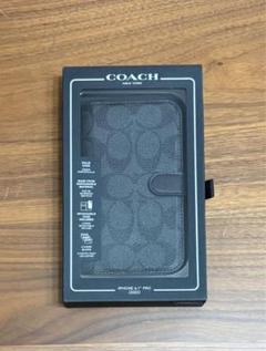 人気☘️コーチiPhone 14 PROケース フォリオ・シグネチャー キャンバス