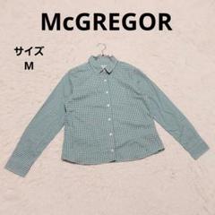 マックレガー レギュラーカラーギンガムチェック長袖シャツ M グリーンカジュアル
