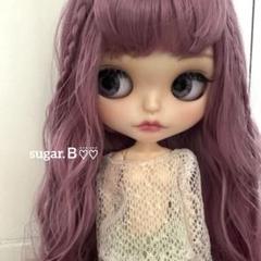 アイシードールカスタム ♡白肌・スモーキーパープル♡ アイシードール カスタムドール ブライス 白肌 ベージュパープル