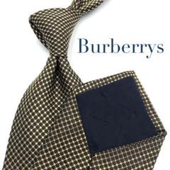 【美品】Burberrys ネクタイ ホースロゴ ドット ジャガード織 ブラウン