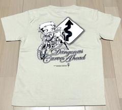 ベティちゃん半袖Tシャツ　ベージュ　バイク　ラメプリント　Betty Boop