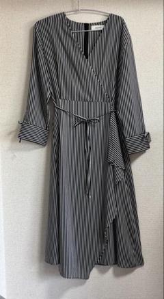 【新品未使用】Mila Owen ワンピース　チャコールグレー　1（M）サイズ クロシェニットレイヤードキャミワンピース(マキシ・ロング