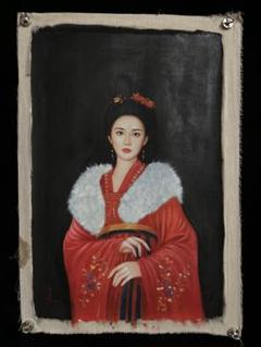 油絵　手描き　美人図　アジア美人　肉筆保証「陳逸飛」chenyifei 99 油絵 手描き 美人図 アジア美人 肉筆保証「冷軍」2007 - メルカリ