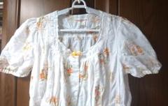 ☆ヴィンテージ　60年代　昭和レトロ　赤の小花柄　未使用　ネグリジェ☆ ○[60s70s80s vintage ヴィンテージ 花柄 千鳥 ハイネック