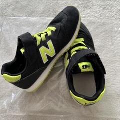 New Balance 黒/ライム スニーカー マジックテープ付き20センチ