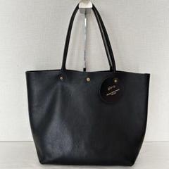 美品 ビアバッジオ 一枚革 レザートートバッグ 黒 A4 肩掛け可