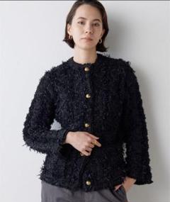 専用です！未使用！ウィムガゼット　ノーカラーツイードカーディガン Whim Gazette - 24AW Whim Gazette ウィムガゼット ツイード