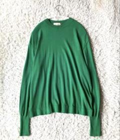 美品✦CORROSE タックニットセーター M-L グリーン ウッドボタン 美品✦CORROSE タックニットセーター M-L グリーン ウッドボタン