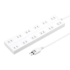サンワサプライ 電源タップ 2P 12個1m 強力マグネット シャッター付き
