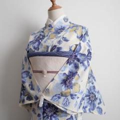 [青鉄線花]浴衣単品　高級変わり織 青鉄線花]浴衣単品高級変わり織