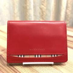 ✨希少✨美品✨BURBERRY バーバリー カードケース 名刺入れ レザー 赤色