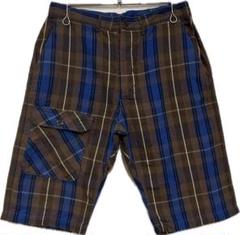 *KAPITAL 岡山児島工場産 麻混 チェック ハーフパンツ ボトムス 3