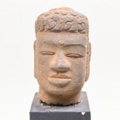 カンボジア クメール 釈迦（？）の砂岩頭部像 古代美術: SEMBA ART