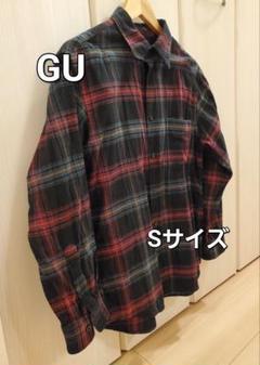 GU　チェック柄長袖シャツ(赤と緑と黄色)ユニセックスSサイズ