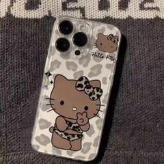 日焼けキティ　iPhoneケース　ギャル　平成　サンリオ　キティ　ヒョウ柄