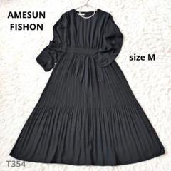 無料配達 AMESUN FISHON メルカリ - セレモニー 黒 ロングプリーツワンピース ワンピース