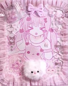 手描きイラスト アナログ ピンク