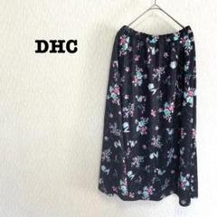 DHC 花柄 ロングスカート レディース ナチュラル 黒　フレア