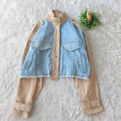 Bershka ベルシュカ デニム ジャケット　異素材ドッキング　羽織り　個性的