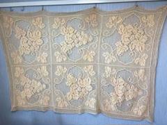 vintageクロス かぎ針クロス クロシェ クリームオレンジ