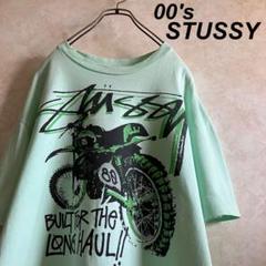 00's ステューシー バイク グラフィックtシャツ ターコイズ L