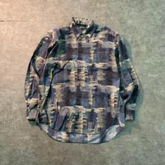 7BS2 【Japanese vintage】総柄シャツ　グランパコア　古着