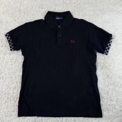 美品!フレッドペリー ロゴマーク刺繍ポロシャツ(XL)ブラック☓イエロー色 美品!フレッドペリー ロゴマーク刺繍ポロシャツ(XL)ブラック