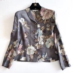 美品】ヴィンテージ Burberrys 花柄ウールジャケット グレー 7号