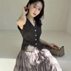 anuans コンパクトジレ&ボリュームティアードオーガンジースカートセット売り anuans コンパクトジレ&ボリュームティアードオーガンジー