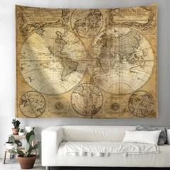 古地図 タペストリー 75×100 アンティーク 世界地図 航海 壁飾りポスター