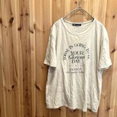 【ザラ】Tシャツ　半袖　プリント付　綿100％　ベージュ系