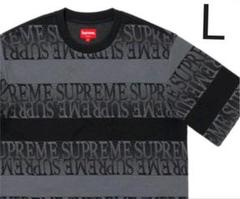 Supreme Text Stripe Jacquard S/S Top【L】
