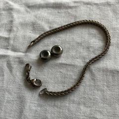 トロールビーズ シルバーバングル ボウスペーサー シルバー
