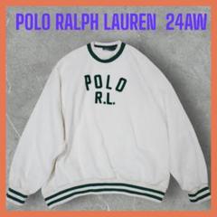 ポロラルフローレン　ロゴ　フリース　スウェット　フェルトロゴ　24aw　完売品 ポロラルフローレン ロゴ フリース スウェット フェルトロゴ
