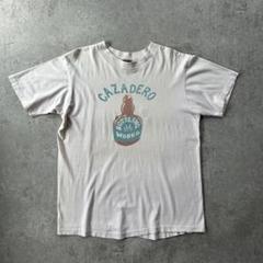 80s90s 企業tシャツ USA製 ベージュ 染み込み 両面プリント