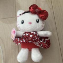 ハローキティ ぬいぐるみ 赤いドレス 約20cm