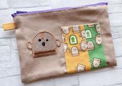 ハンドメイド　刺繍　ハニワ　古墳　ポーチ