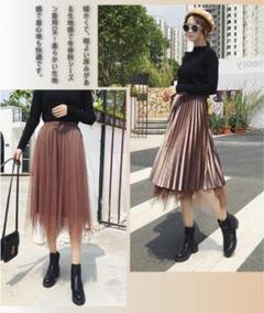 プリーツスカート ロング レディース スカート 秋冬 フリーサイズ