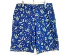 GU ハーフパンツ ネイビー M 総柄 ヤシの木 サマー 春 夏 旅行 爽やか